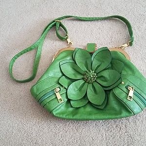 Green flower purse